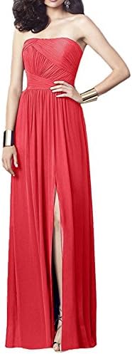 CladiyaDress Women Strapless Women Long Evening Dress Formal Gowns Coral US14