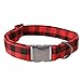Unique style paws Cotton Dog Collar with Bow Puppy Collar with Black Red Plaid for Small Medium Large Boys Girls Dogs