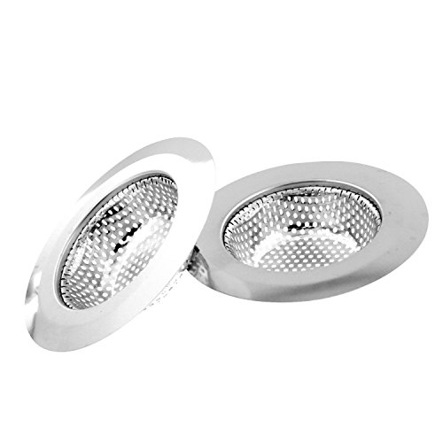 U.S. Kitchen Supply - 2 Pack of Stainless Steel Micro Perforated Kitchen Sink Strainers - 4.5" Diameter, 2.75" Bowl -, Catch Waste, Prevent Clogs Also Works for Acrylic Paint Pouring Technique