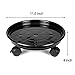 Fasmov 3 Pack of Plant Pallet Caddy Plant Stand Round Flower Pot Mover, Plant Pot Pallet Dolly Caster with Universal Wheels, Blackthumb 1