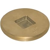 Eastman 4 Inch Cast Brass Cleanout Plug, Countersunk Design for Flush Fit, 42035