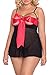 JuicyRose Unwrap Me Babydoll Red Bow Lingerie Set Sleepwear (M, Black)
