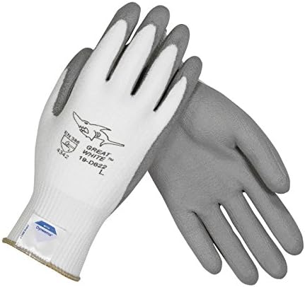 Great White 19-D622/S Seamless Knit Dyneema/Lycra Glove with Polyurethane Coated Smooth Grip on Palm and Fingers