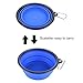 Large Collapsible Dog Bowls, 34oz Travel Water Food Bowls Portable Foldable Collapse Dishes with Carabiner Clip, 2 Pack (Blue + Red)
