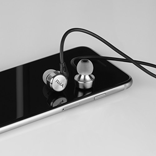 RHA MA750 In-Ear Headphones: Hi-Res Stainless Steel Noise Isolating Earphones with Ear Hooks