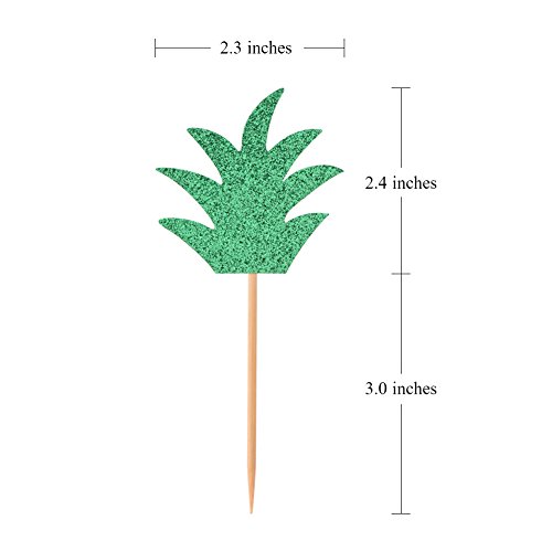 Pineapple Donut Toppers Topoox 36 Pack Glitter Luau Bridal Shower Tropical Summer Party Cupcake Decorations