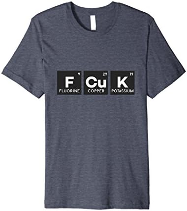 Mens FCUK Periodic Table Slim Fit Shirt | FUCHS Shirt Large Heather Blue
