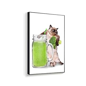 Framed Canvas Wall Art for Living Room, Bedroom Humorous Cat Canvas Prints for Home Decoration Ready to Hanging - 16x24 inches