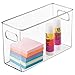 mDesign Plastic Office Storage Bins with Handles, 10