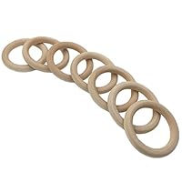 Wendysun 10Pcs Handmade Round Wood Rings 40mm Wood Circles Teething Rings for Organic Wooden Teether Toys DIY Baby Teether Accessories Natural Wooden Rings Toys