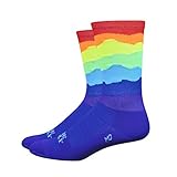 DeFeet AirEator 6in The Rainbow Ridge Supply Collection Cycling/Running Socks (The Rainbow - M)