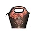 Insulated Lunch Tote Bag African American Woman Travel Picnic Lunch Handbags Portable Zipper Lunch Bag Box