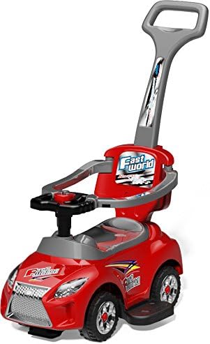 862 Red Kid Ride on 3 in 1 Push Car Toddler Wagon W Handle Horn Outdoor Stroller