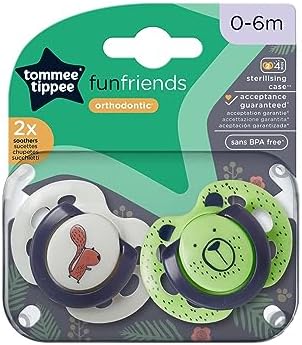 Tommee Tippee Fun Style Soothers for Newborns, Symmetrical