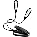 E-Feel 8 LED Portable Book Clip Lamp with Double-Pendulum Gooseneck for Reading or Studying in Night