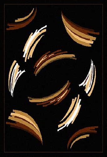Contemporary Area Rug, Home Dynamix Zone 3ft. 7in. by 5ft. 2in.  Black