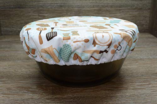 Reusable Medium Bowl Cover // Sustainable, Eco-Friendly // Stand Mixer Cover // Retro Kitchen