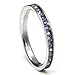 316L Stainless Steel Alexandrite Lavender Cubic Zirconia CZ Eternity Wedding 3MM Band Ring