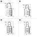 4 Pack Combination Padlocks by DigHealth(TM), Weatherproof, Keyless and Multiple Size, 3 or 4 Digit Code Locks, Resettable Number Password Locks for Gym & School Lockers, Travel Luggage Suitcases