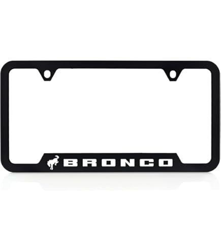 HangTime Ford Bronco Metal License Plate - 6x12 Inch Black Background Official Licensed