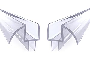 Aviora Frameless Shower Door Bottom Seal with Drip Rail – 3/8”(10mm) Glass Shower Door Seal Strip – Glass Shower Door Sweep – Ultra Clear Polycarbonate, Non-Yellowing, Stop Leaks - (36" Long,2 Pack)