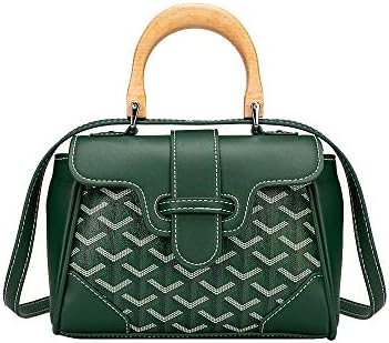 High End lOUIS Saigon Mini Leather Cross Body Bag hand-painted Chevron patterns And wooden top handle