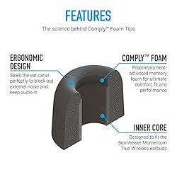 Comply TrueGrip Memory Foam Replacement Earbud Tips