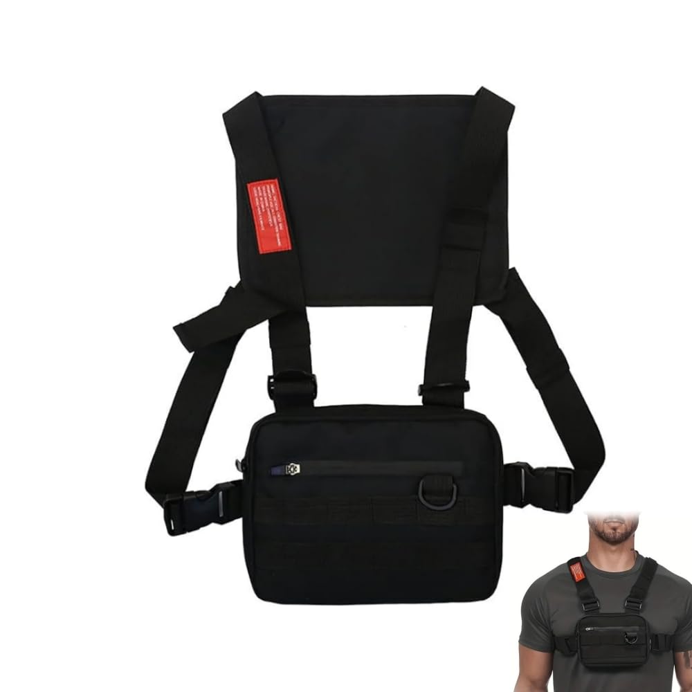 SOONHUA Chest Bags,Shoulder Bags Front Pack Chest Rig Crossbody Bags Backpack Multifunctional Outdoor Streetwear Strap Vest Chest Bags for Men Women Fitness Hiking Cycling Camping