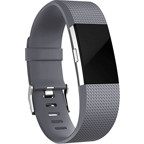 For-Fitbit-Charge-2-Bands2-Pack-Maledan-Replacement-Accessory-Wristbands-for-Fitbit-Charge-2-HR-Black-Gray-Large