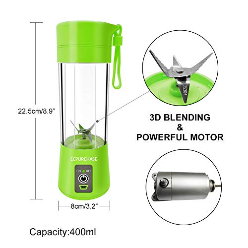2 Portable+Blender+Personal+Rechargeable+BPA+Free