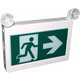 EBOKA Running Man Exit Sign CET-180 Thermoplastic Sign Combo Emergency Light LED with 2 Heads Left Right Battery Backup for 9