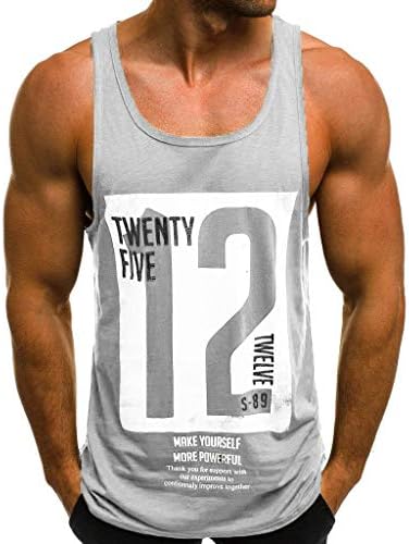 CieKen Mens Casual V-Neck Sleeveless Shirts Gym Muscle T-Shirts Sport Tank Tops