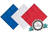 Tiger Chef 144-Pack 2-Ply 4th of July Red White and Blue Assorted 5 X 5 Inch Beverage Bulk Disposable Bar Square Paper Napkins for Cocktail Drinks Desserts Weddings - Includes Napkin Folding Guide