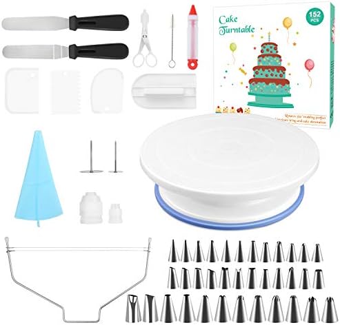 152PCS Plateau Tournant de Gâteau,Kit de Pâtisserie Plateau Tournant de Gâteau Professionnel Ustensiles Kit pour ,Seringue Patisserie, Brosse, Spatule à Glaçage pour Cuisine Décoration de Gâteaux - Cuisine A Vivre 152PCS Plateau Tournant de Gâteau,Kit de Pâtisserie Plateau Tournant de Gâteau Professionnel Ustensiles Kit pour ,Seringue Patisserie, Brosse, Spatule à Glaçage pour Cuisine Décoration de Gâteaux