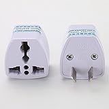 ANRANK UA3983AK 2 Packs EU UK US to AU Australia AC Power Plug Adapter Travel Converter White
