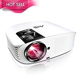 HD Projector - Artlii 2020 Upgraded 4000 LUX Movie Projector, 200" HD Home Theater Projector, 1080P Support Video Projector with 2 HDMI VGA 2 USB HiFi Stereo for Movies, Sports and Video Games