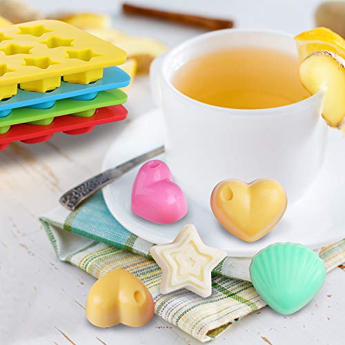 image for Silicone Chocolate Candy Molds, Senbowe 4 Pack Non-stick Baking Molds 