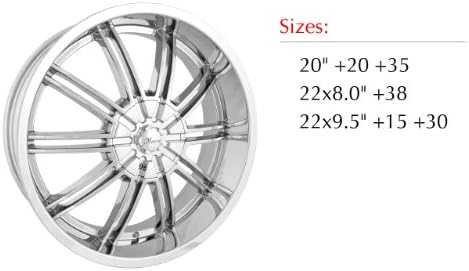 Massa 44 20x9.0 Diamond Chrome Finish Wheel 6-114.3mm 6-127mm / +35mm Offset / 78.3mm Hub Bore