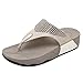 LUXINYU Women Flip Flop Sandals - Wedge Heel Beach Slides, Rhinestone Thong Sandals, Black and White