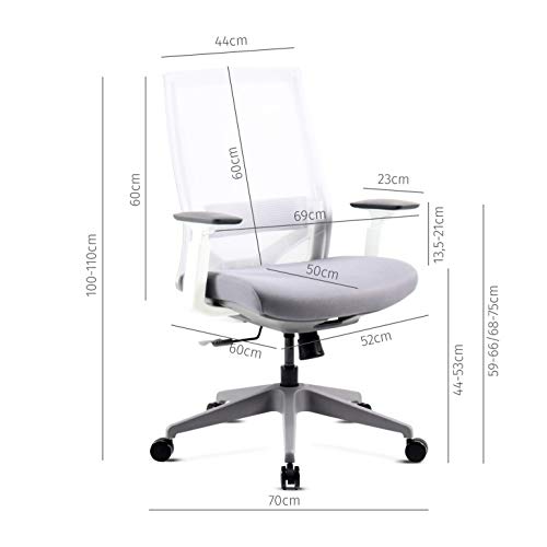 Mc-Haus-Vulcano-Sedia-Ergonomica-Ufficio-Ufficio-Colore-Bianco-PVC-70-x-35-x-64