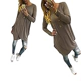 Woman Mini Dress, Franterd Long Sleeve Irregular Crew Neck Tops Shirt
