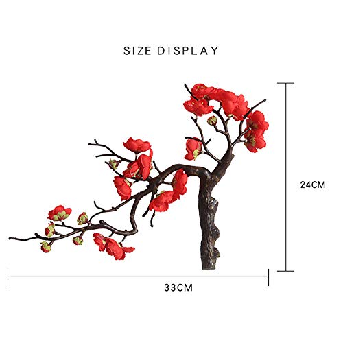 Alisy Plum Blossom Artificial Flowers, Silk Fake Flowers Floral for Home Bridal Wedding Bouquet Party Decor