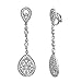 SELOVO Bridal Art Deco Classical Gatsby Inspired Pave Cubic Zirconia Chandelier Earrings Clip-On