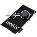 zeroUV Small Retro Lennon Inspired Style Colored Lens Round Metal Sunglasses 41mm (Silver/Purple)