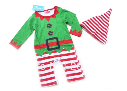 TKC Baby Boys Christmas Costume Cute Romper Jumpsuit & Hat 6-24m
