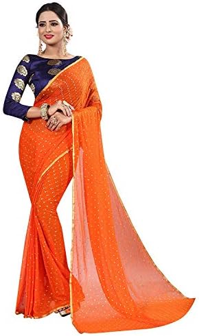 VintFlea Womens Bollywood Designer Party Wear Chiffon Saree with Blouse Piece