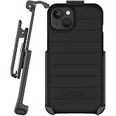 BELTRON Case with Belt Clip for iPhone 14, iPhone 13, Slim Full Protection Hybrid Case & Rotating Belt Clip Holster with Built in Kickstand, Scratch Resistant/Shock Absorption (NOT for PRO) - Black