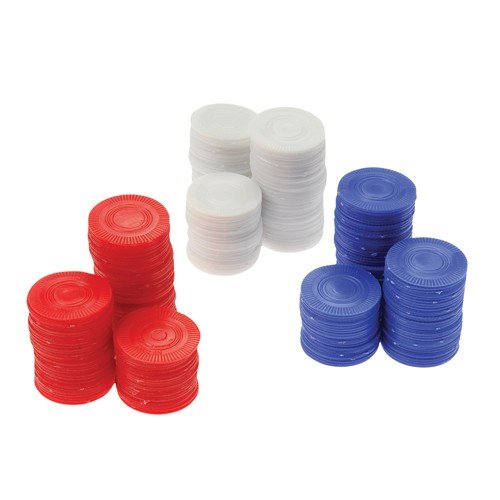 Plastic white poker chips card game (2-pack of 100)