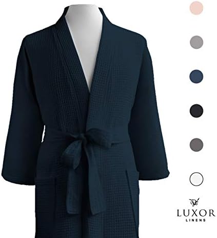 Luxor Linens - Waffle Robe Bathrobe Set - 100% Egyptian Cotton - Spa Robe, Luxurious, Soft, Plush - Unisex/One Size Fits Most