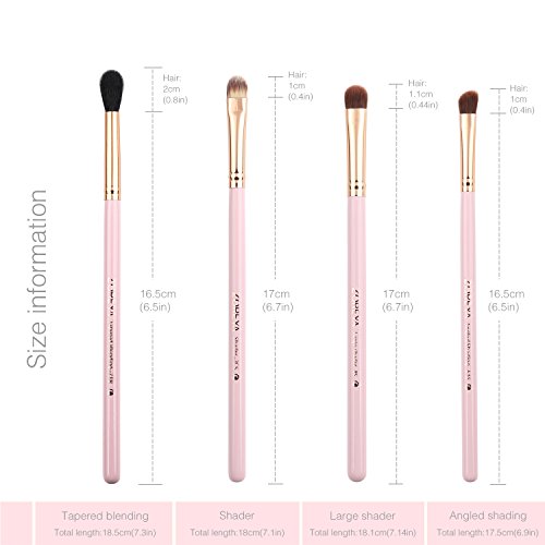 Zoreya makeup brush set 12 pieces essential makeup tools portable makeup brush case travel (Pink)